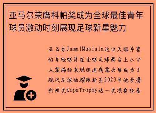 亚马尔荣膺科帕奖成为全球最佳青年球员激动时刻展现足球新星魅力